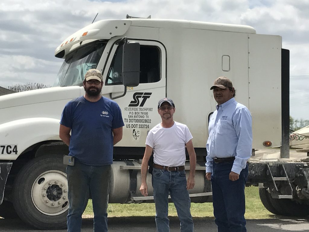 James Lamontagne, Hondo Little League Board Member (Left), Raul Martinez, Statewide Trucking Driver (Middle), Johnny Guajardo - City of Hondo, Facilities & Parks Supervisor (Right)